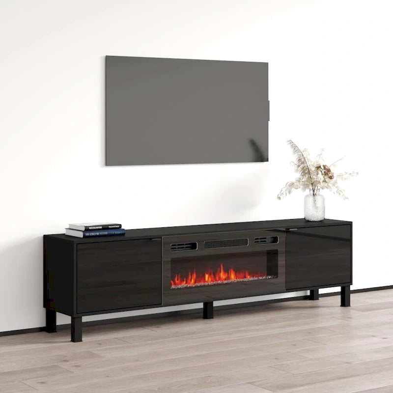 Meuble TV avec cheminée