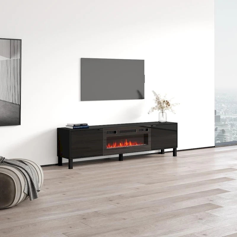 Meuble TV avec cheminée