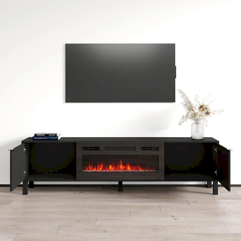 Meuble TV avec cheminée
