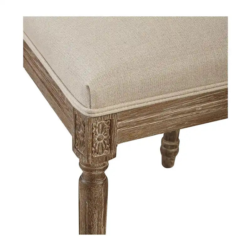 Chaise de salle à manger en chêne, lin et cannage, coloris neutre