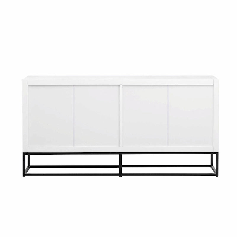 Meuble de rangement luxueux avec pieds de support uniques et étagères réglables