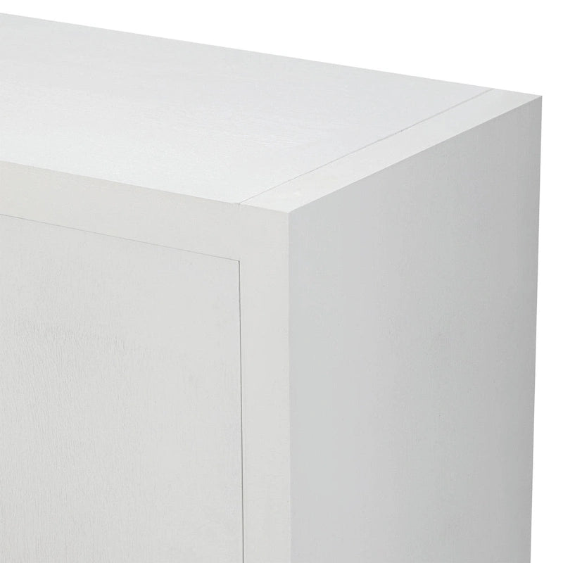 Meuble de rangement luxueux avec pieds de support uniques et étagères réglables