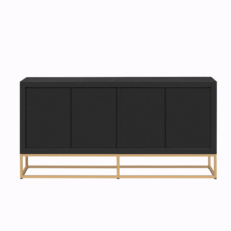 Meuble de rangement luxueux avec pieds de support uniques et étagères réglables