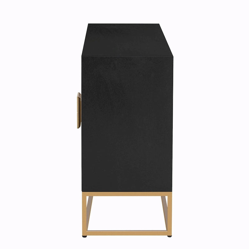 Meuble de rangement luxueux avec pieds de support uniques et étagères réglables