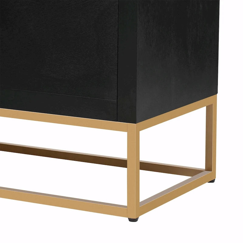 Meuble de rangement luxueux avec pieds de support uniques et étagères réglables