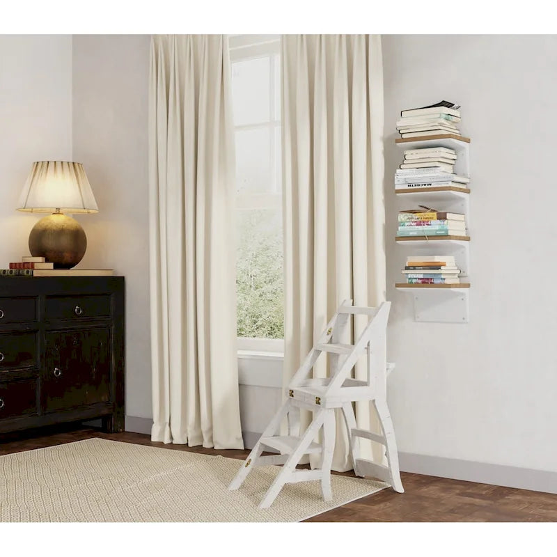 Chaise de bibliothèque pliante - Blanc antique