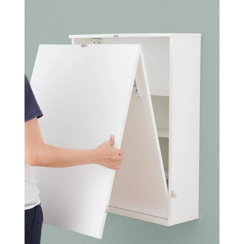 Bureau mural rabattable pour ordinateur portable avec étagères