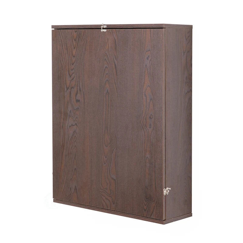 Bureau mural rabattable pour ordinateur portable avec étagères