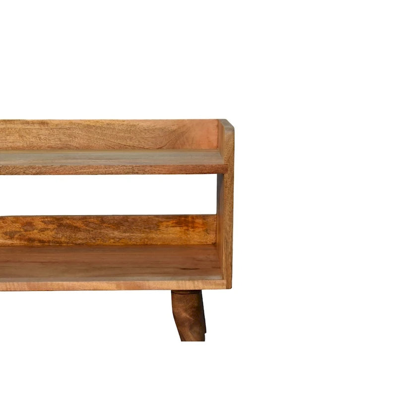 Banc de rangement nordique aspect chêne