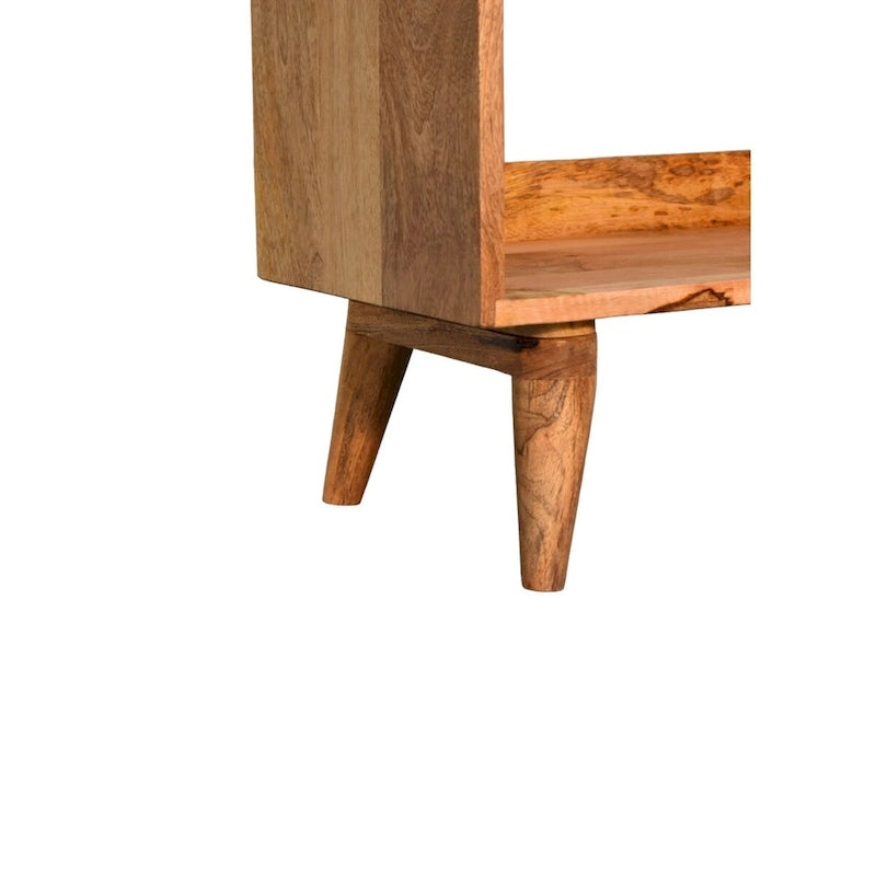 Banc de rangement nordique aspect chêne