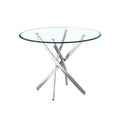 Table à manger ronde contemporaine en verre trempé artisanal