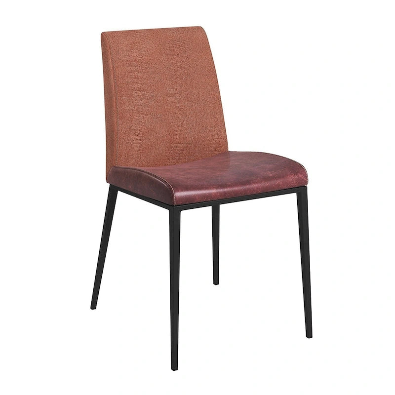 Lot de deux chaises en acier inoxydable marron et rouille