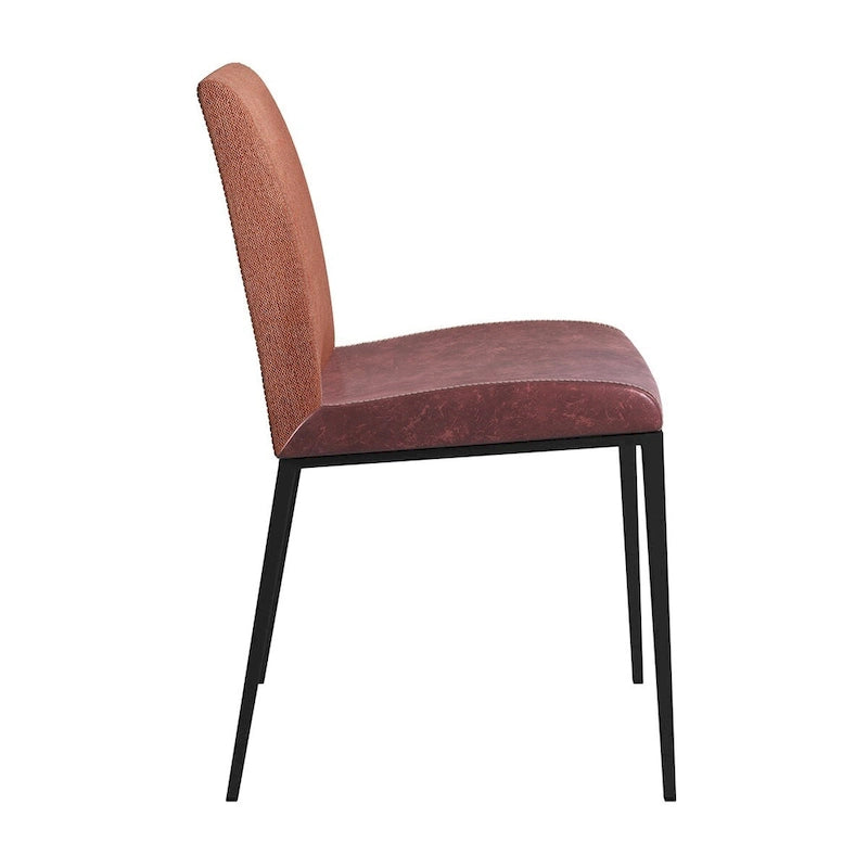 Lot de deux chaises en acier inoxydable marron et rouille