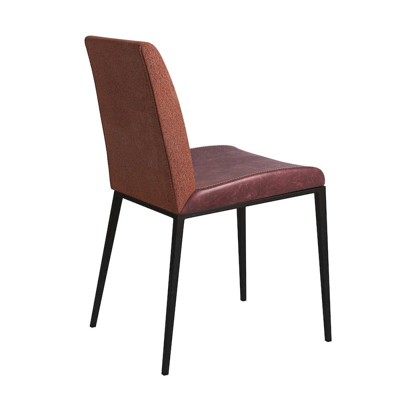 Lot de deux chaises en acier inoxydable marron et rouille