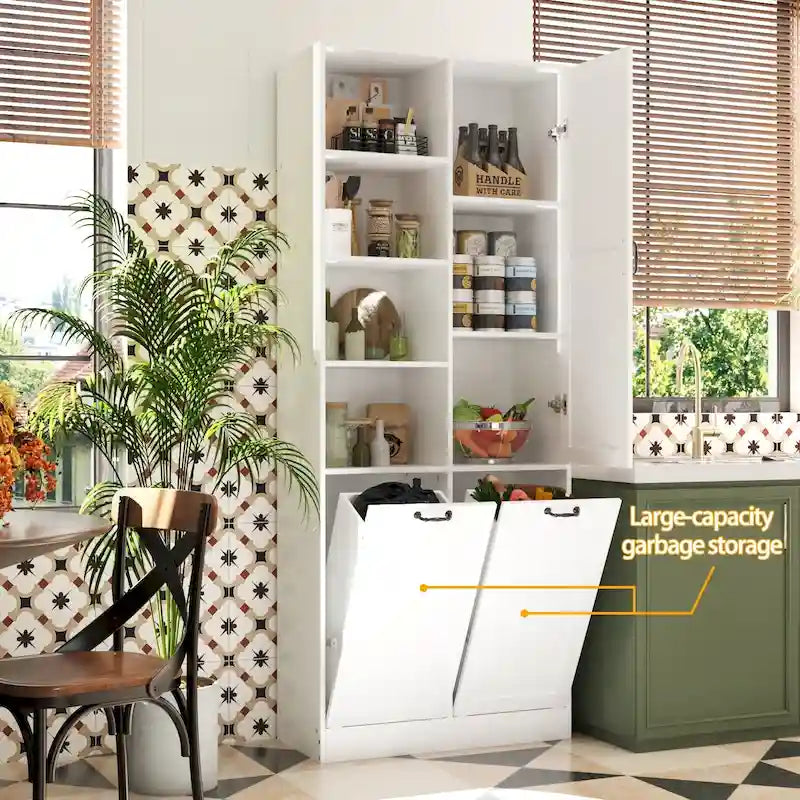 Meuble de buffet blanc élégant avec tiroirs rotatifs Meuble de buanderie