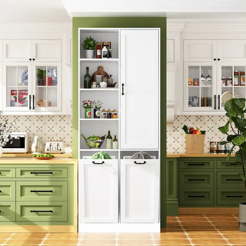 Meuble de buffet blanc élégant avec tiroirs rotatifs Meuble de buanderie