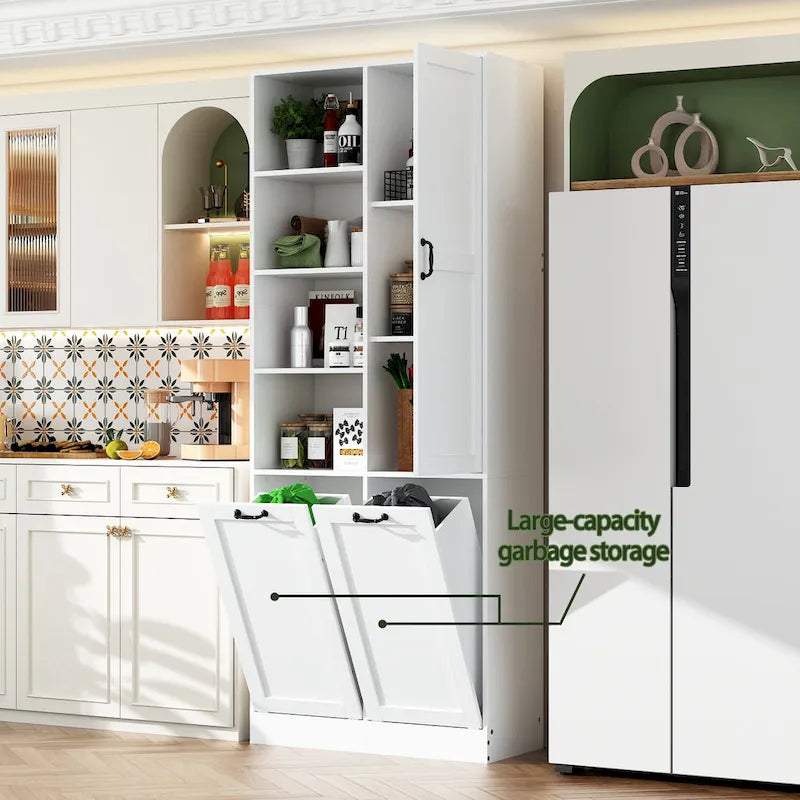 Meuble de buffet blanc élégant avec tiroirs rotatifs Meuble de buanderie