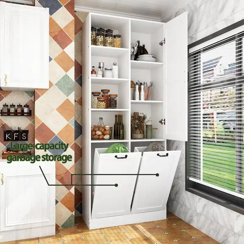 Meuble de buffet blanc élégant avec tiroirs rotatifs Meuble de buanderie