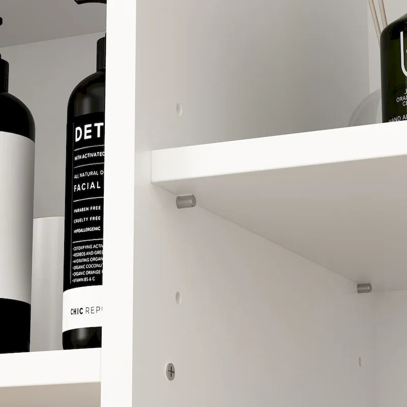 Meuble de buffet blanc élégant avec tiroirs rotatifs Meuble de buanderie