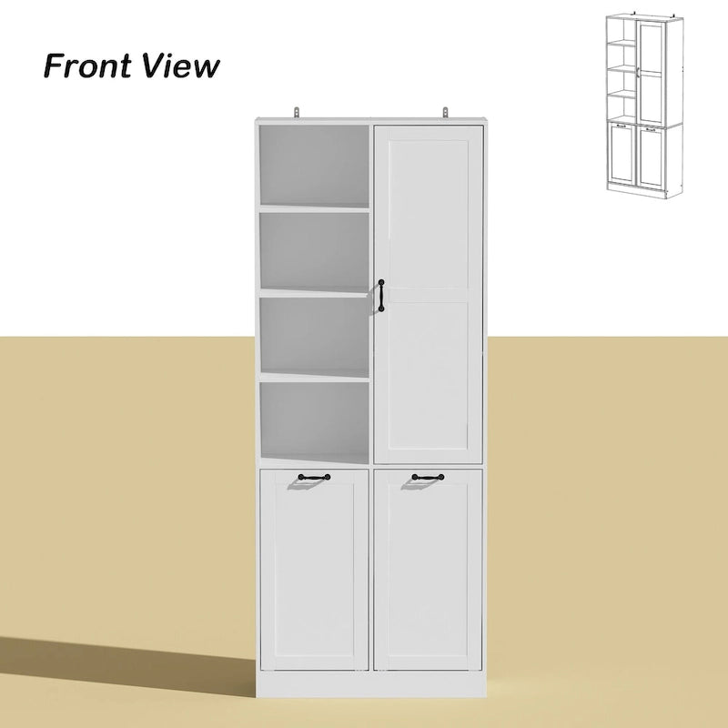 Meuble de buffet blanc élégant avec tiroirs rotatifs Meuble de buanderie
