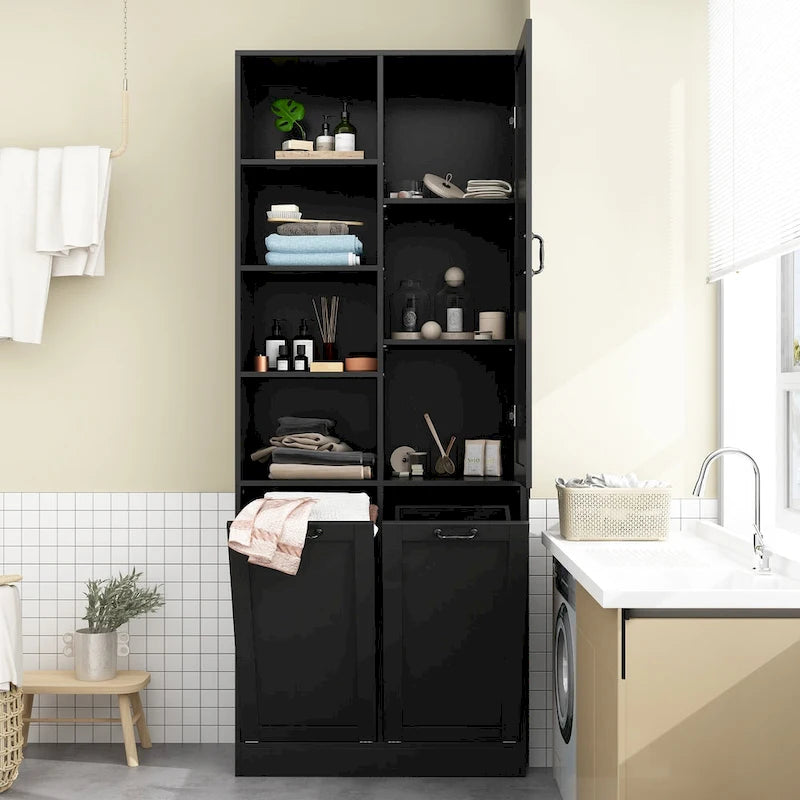 Meuble de buffet blanc élégant avec tiroirs rotatifs Meuble de buanderie