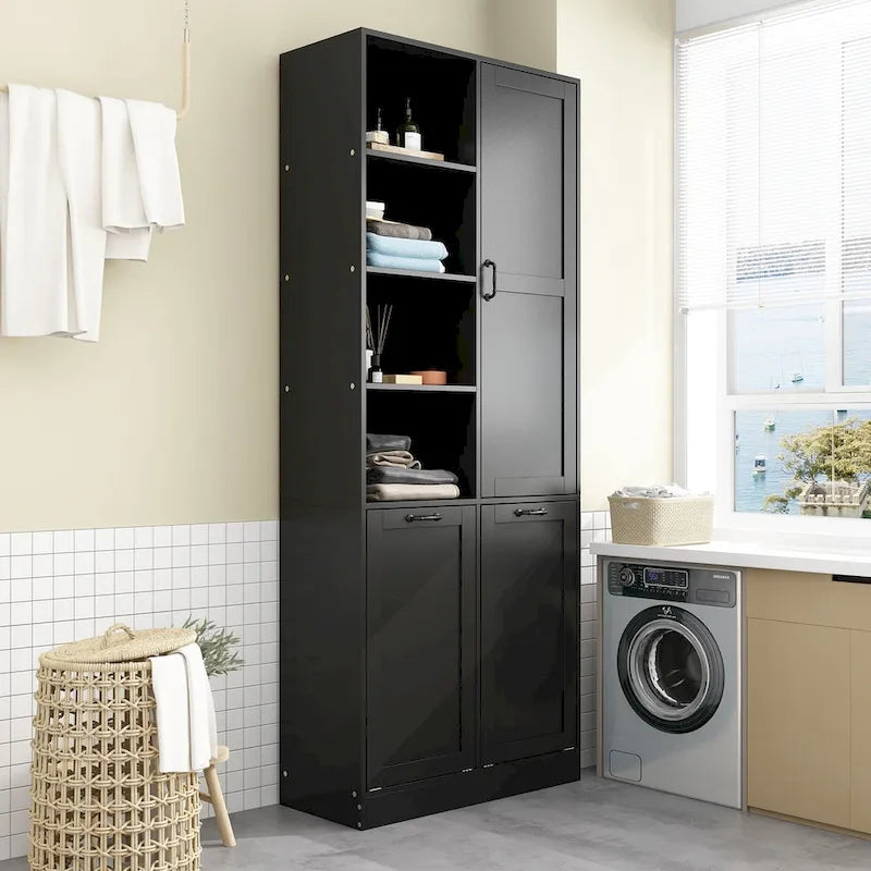 Meuble de buffet blanc élégant avec tiroirs rotatifs Meuble de buanderie