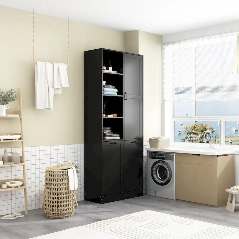 Meuble de buffet blanc élégant avec tiroirs rotatifs Meuble de buanderie