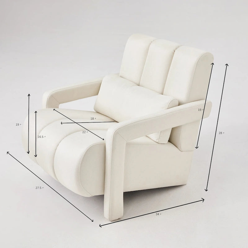 Fauteuil d'appoint moderne rembourré avec coussin