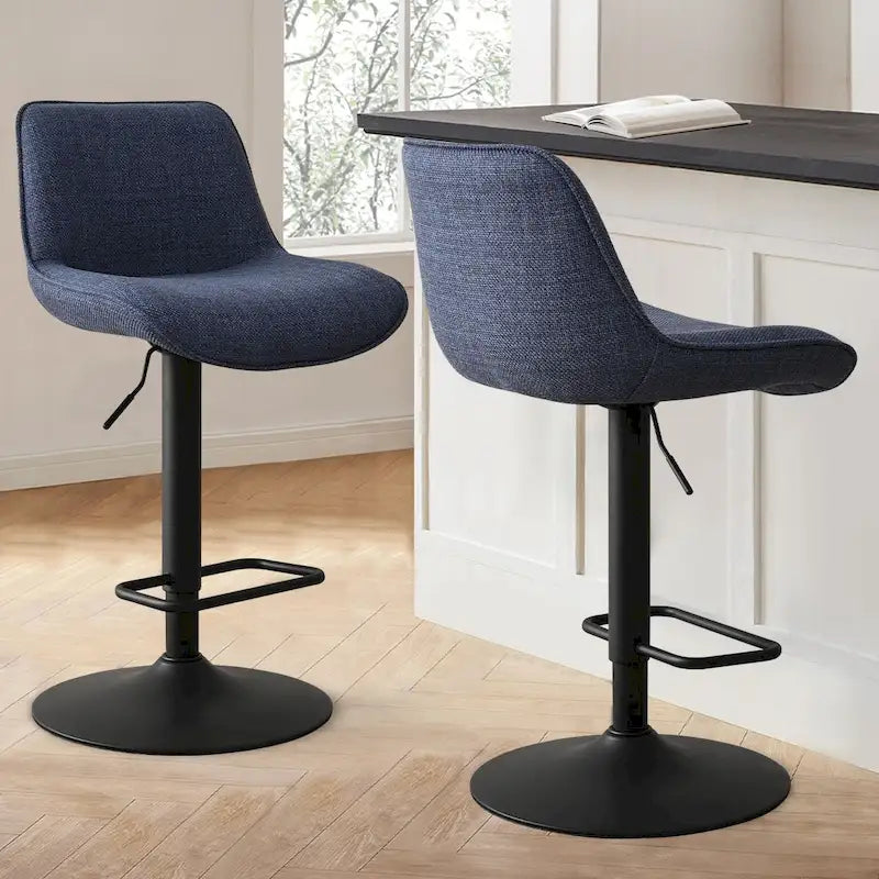 Tabouret de bar pivotant réglable en hauteur à base de 18 po plus large, lot de 2