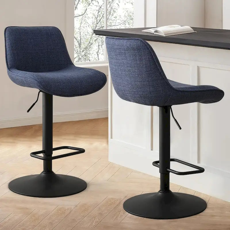 Tabouret de bar pivotant réglable en hauteur à base de 18 po plus large, lot de 2