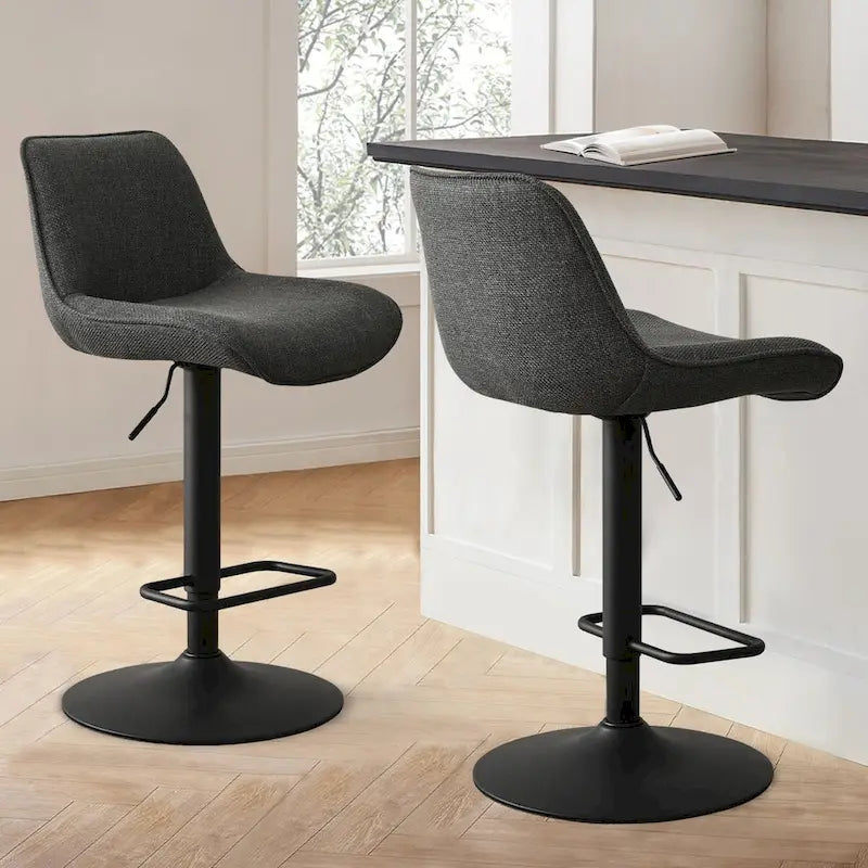 Tabouret de bar pivotant réglable en hauteur à base de 18 po plus large, lot de 2