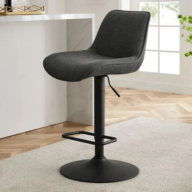 Tabouret de bar pivotant réglable en hauteur à base de 18 po plus large, lot de 2