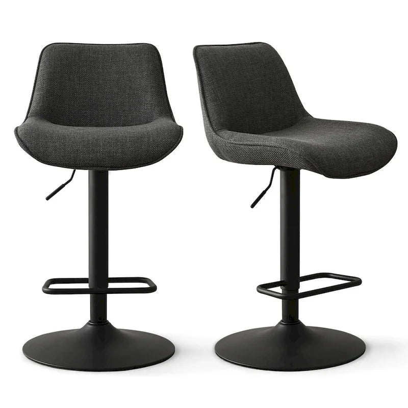 Tabouret de bar pivotant réglable en hauteur à base de 18 po plus large, lot de 2
