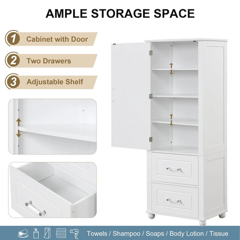 Meuble de rangement haut de salle de bain, Meuble de rangement sur pied